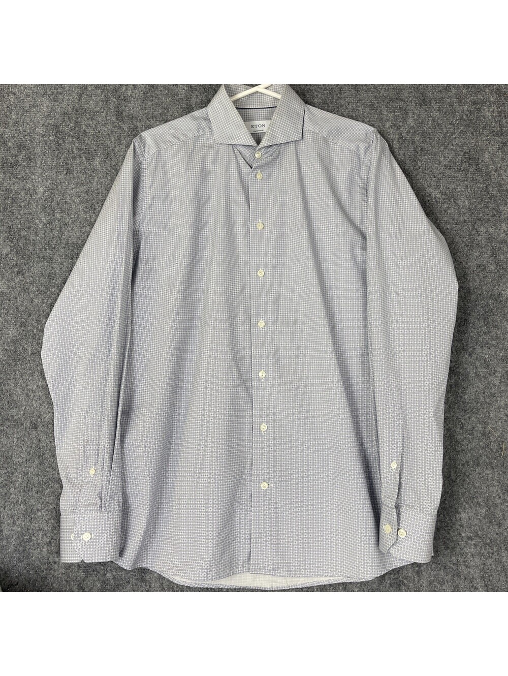 Eton Contemporary Blue White Men’s Dress Shirt Button-Down 42 X 16.5